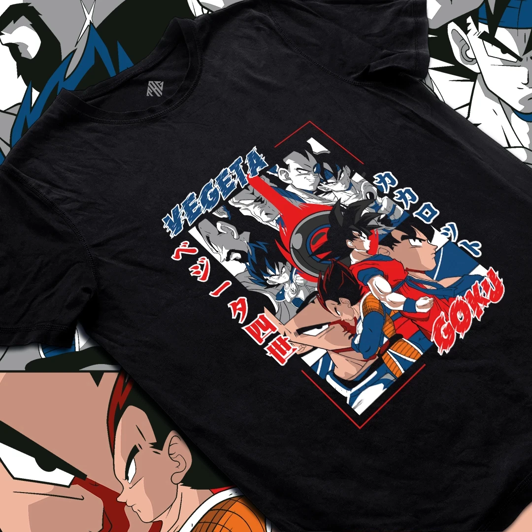 Koszulka Wojownik Saiyan: Goku kontra Vegeta, motyw bitwy z Dragon Ball - koszulka dla fanów, odpowiednia zarówno dla mężczyzn, jak i kobiet