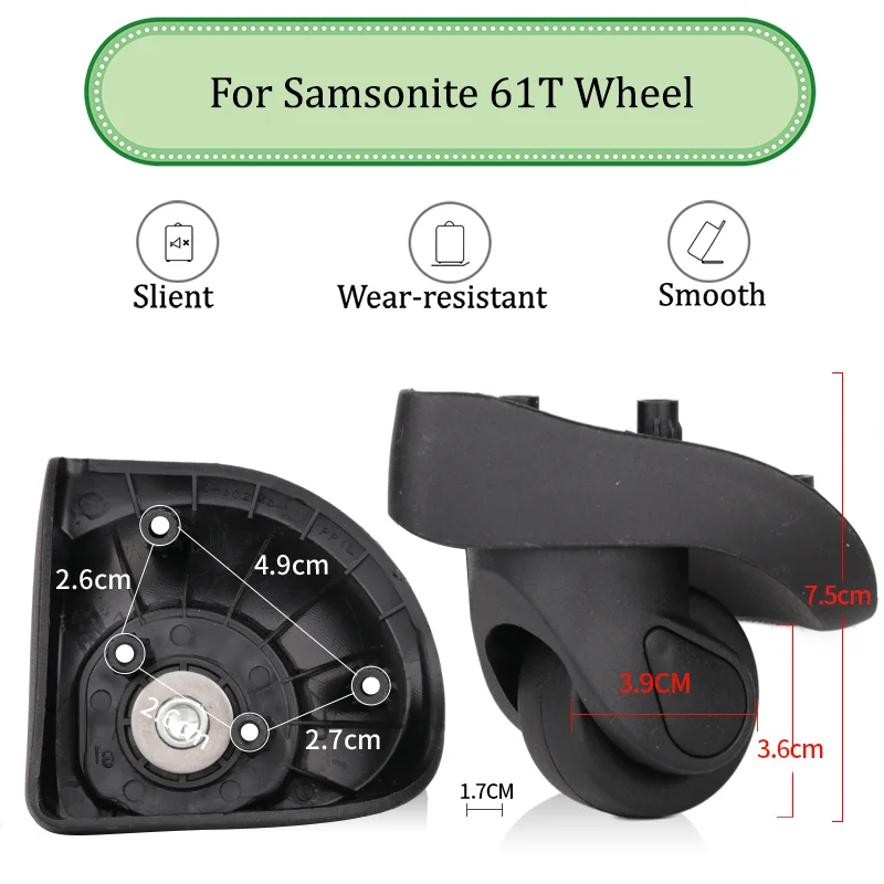 

For Samsonite 61T Universal Wheel Trolley Case Wheel Replacement Luggage Pulley Sliding Casters Slient Wear-resistant Repair