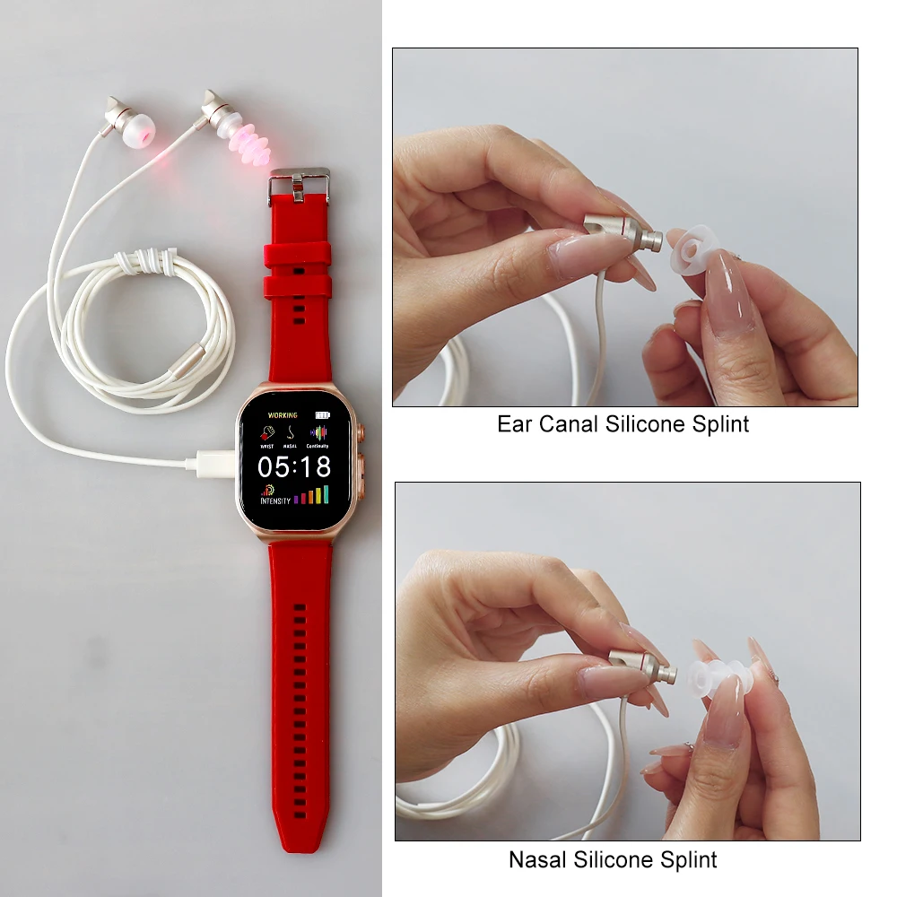 16 Holes LLLT Red Light Watch 650nm Red Light Irradiate Device for Diabetes Hypertension Sinusitis Otitis Media Deafness