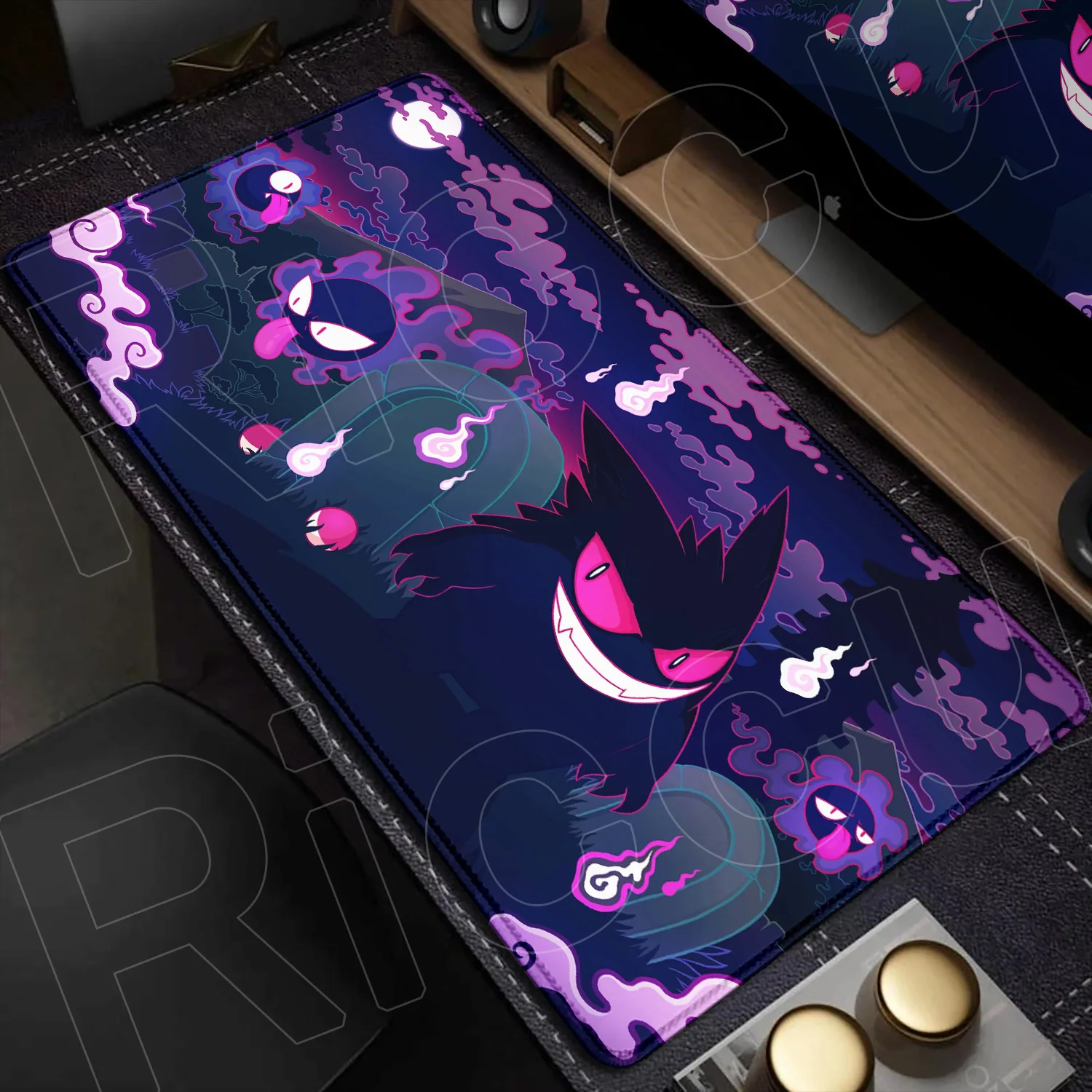 Gaming Mousepad XXL P-Pokemon-Gengar Grande Anime Desk Mat Computer Office Accessories 90x40cm Antislip Rubber Base Keyboard Pad