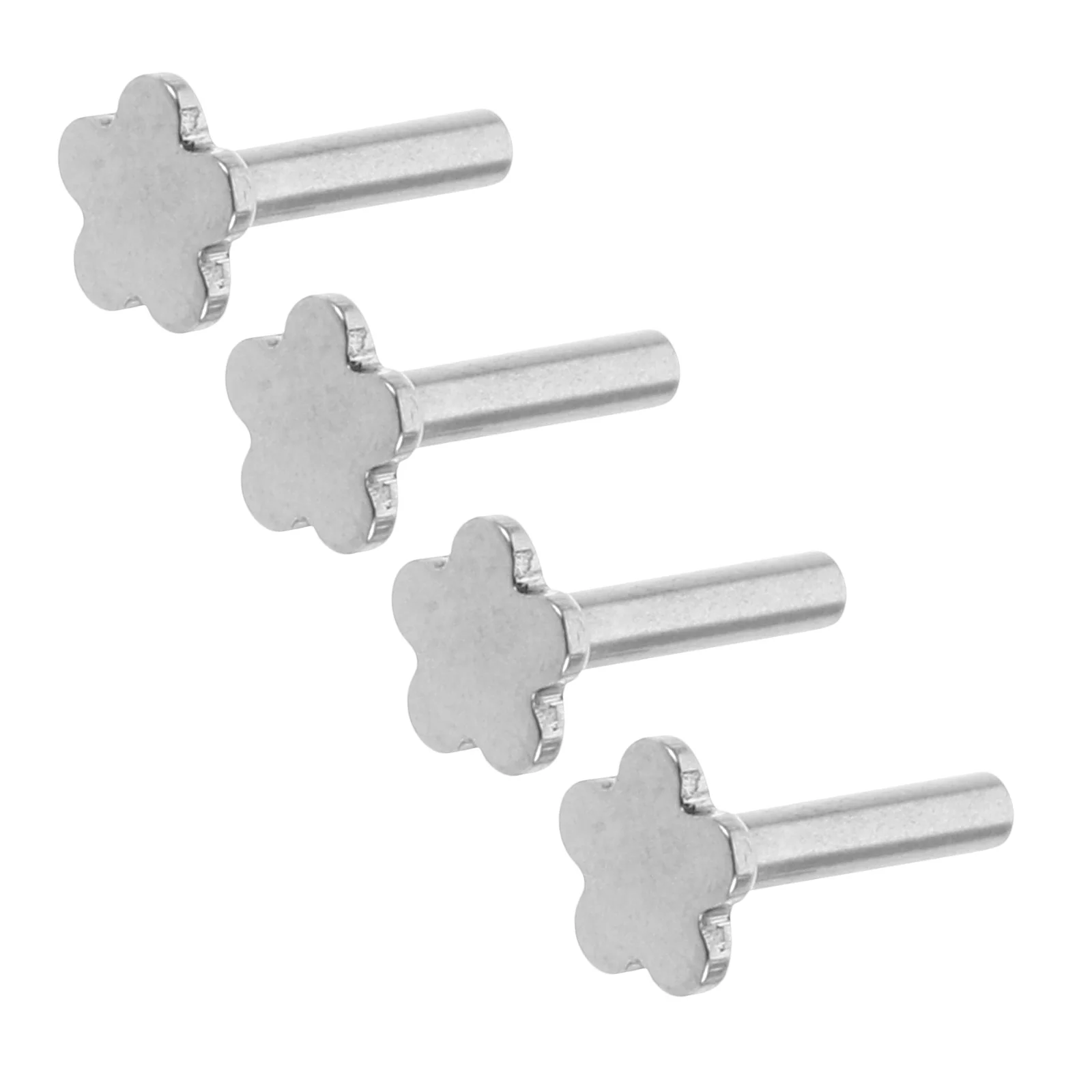 

4 шт., серьги-гвоздики из титанового сплава с резьбой, пирсинг-гвоздики для губ, носа, спираль, украшения для тела, серьги-гвоздики с внутренней резьбой