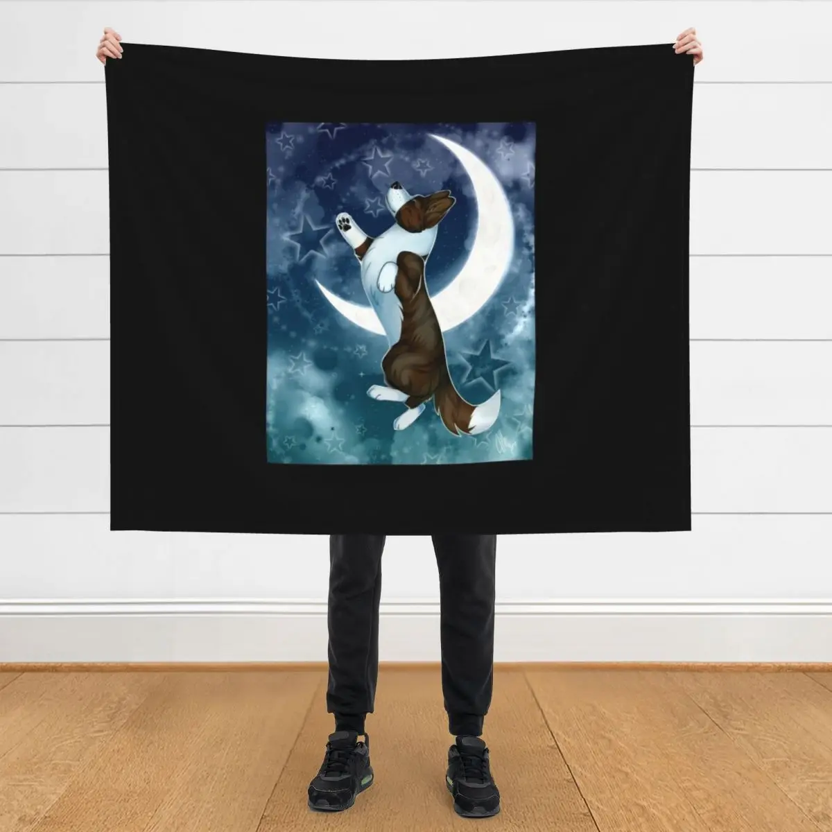 

Reach For The Stars - Cardigan Welsh Corgi Throw Blanket Comforter Weighted Camping Blankets