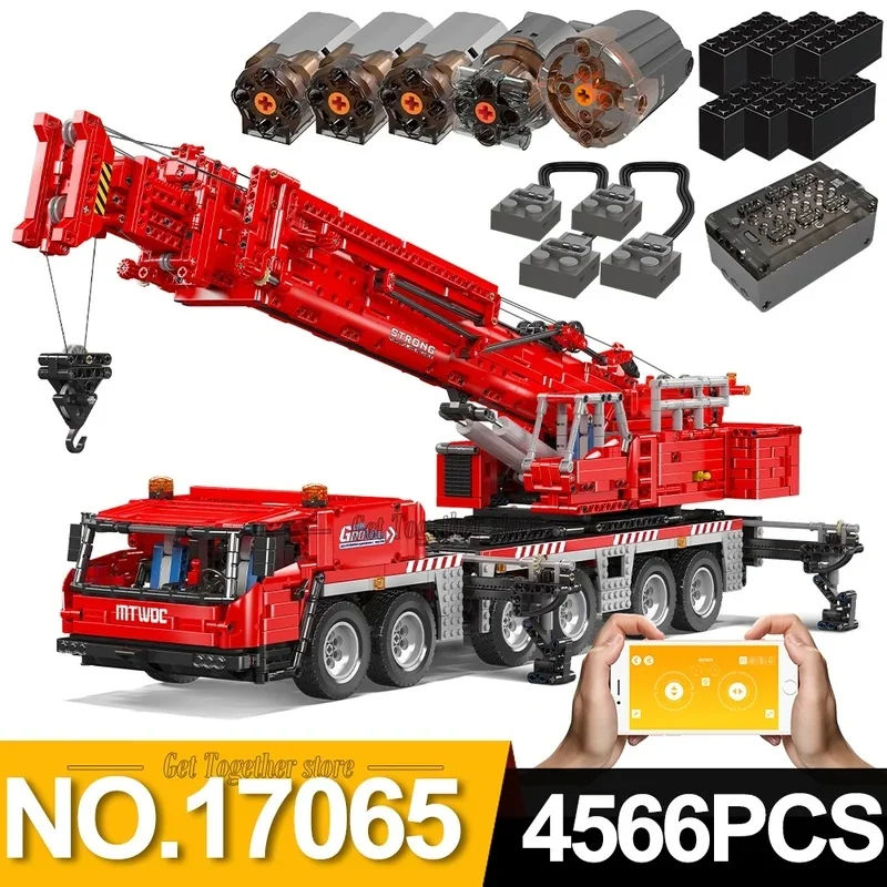 MOULD KING 17065 CRANE Crane Model Building Blocks toys Motor Power Truck Engineering Brick Blocks kits Christmas Gift Toys