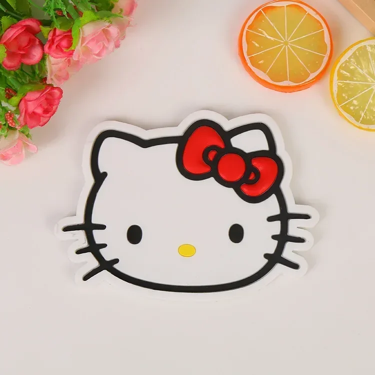 Sanrio Anime PVC Non-slip Insulation Pads Hello Kitty My Melody Kawaii Character Coasters Children's Tableware Cute Girly Heart