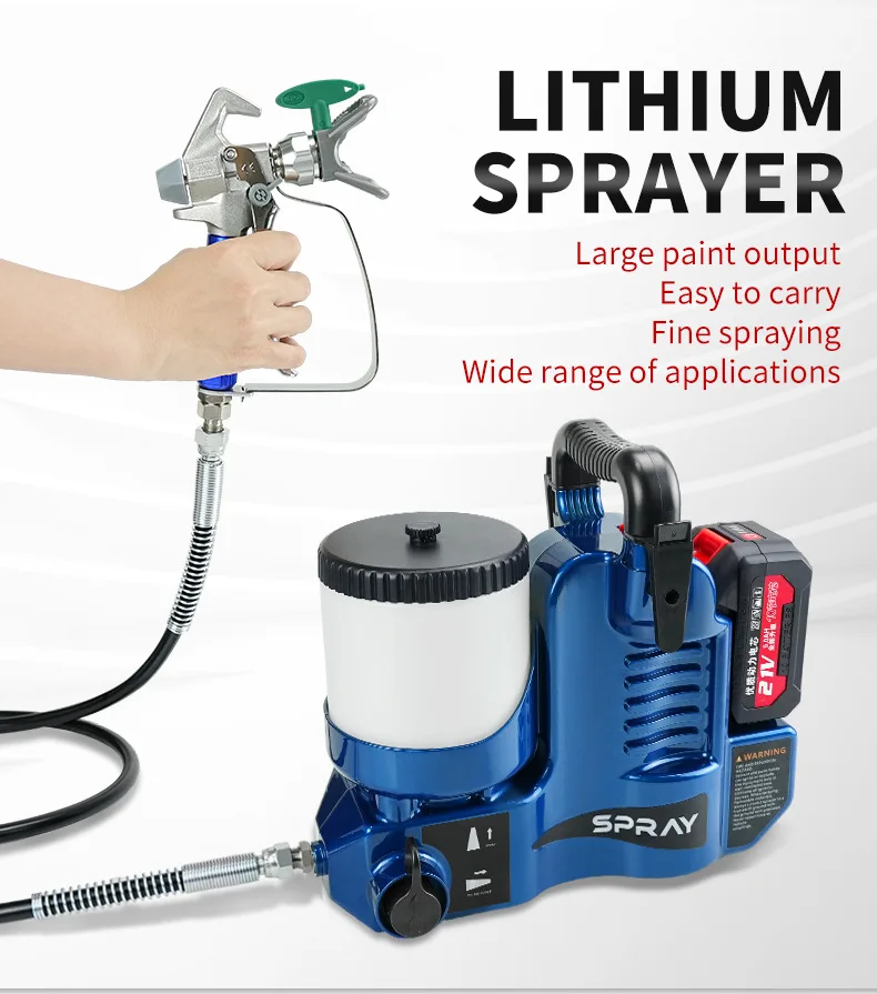 Electric High-Pressure Airless Paint Sprayer for Makita 21V Portable Latex Spray Gun for Home/Interior Painting with High Atomiz