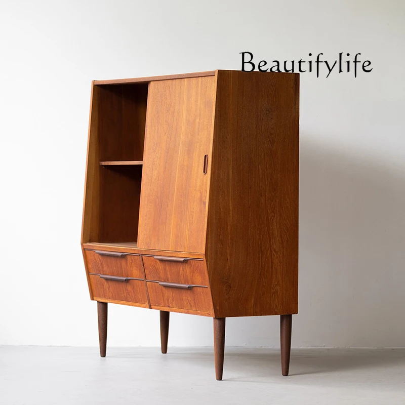 

Medieval furniture, household simple chest, retro style drawer, cherry wood, Myanmar teak custom