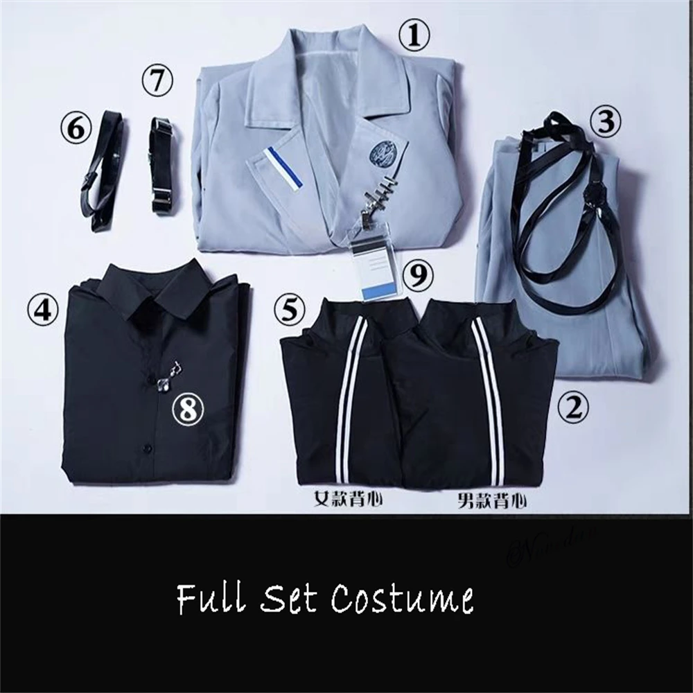 Anime Game Path to Nowhere Fantasia Cosplay para homens e mulheres, uniforme do diretor geral, jaqueta, conjunto completo, roupa de festa de carnaval, peruca