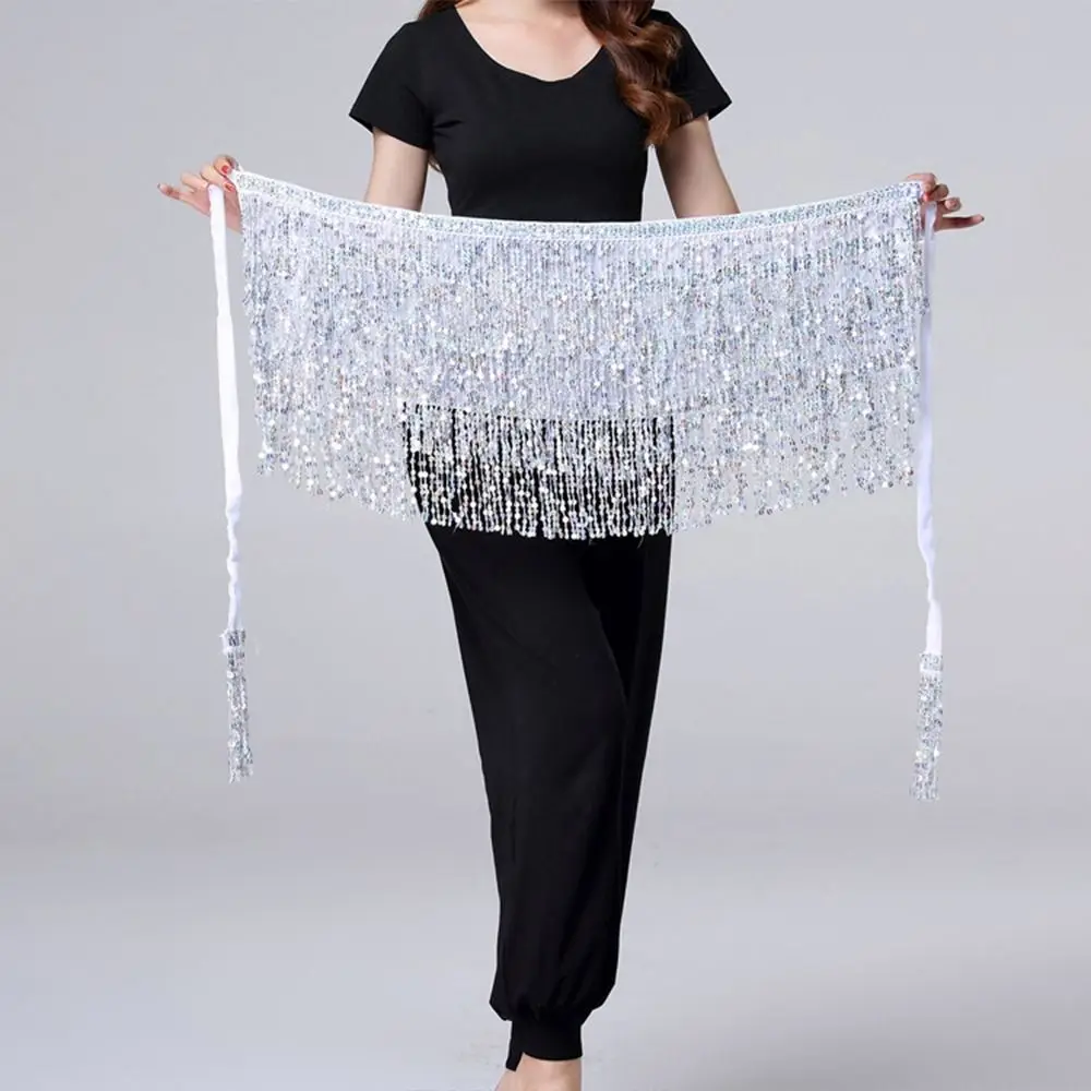 패션 스팽글 벨리댄스 스커트 태슬 하이웨이스트 댄스 벨트 섹시 웨이스트 체인 스트리트웨어