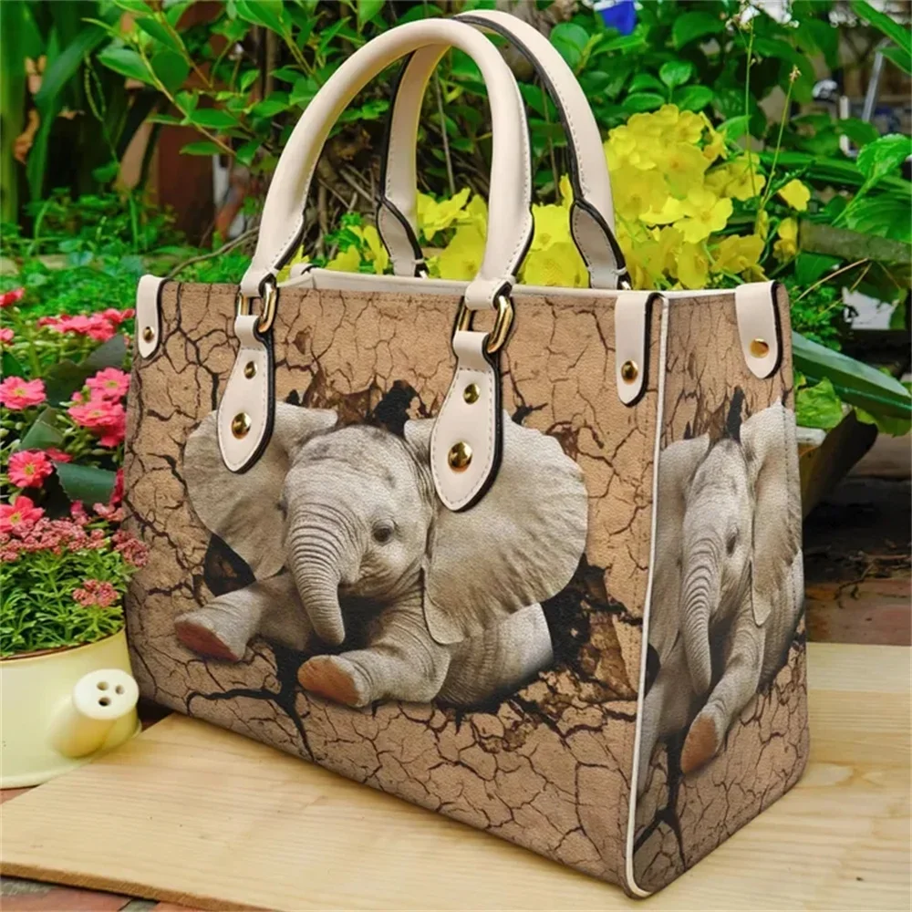 Cute Elephant Pattern Women's Luxury Bags Famous Ladies Pu Leather Shoulder Bag 2024 Fashion Handbags for Teenagers Party Clutch supertramp famous last words