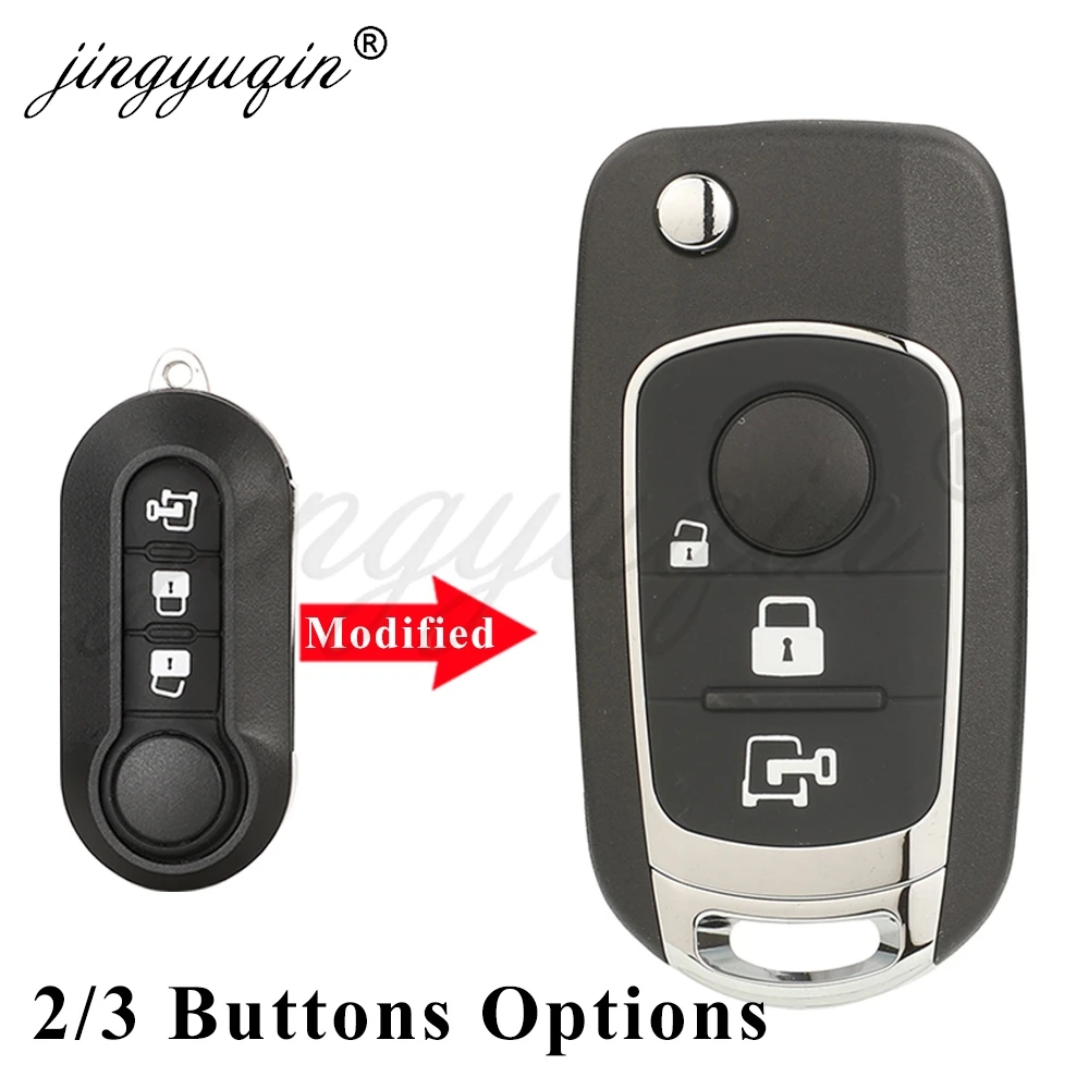 Modified Flip Remote Car Key Shell 2/3BTN For Fiat Grande Punto Doblo 500 500L Bravo Ducato Qubo Peugeot Boxer Citroen Jumper