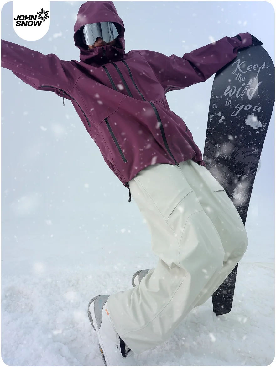 John Snow 2025 3L Hard Shell Ski Pants for Men Women Waterproof Windproof Fully Taped Seams Snowboard Trousers for Outdoor Sport