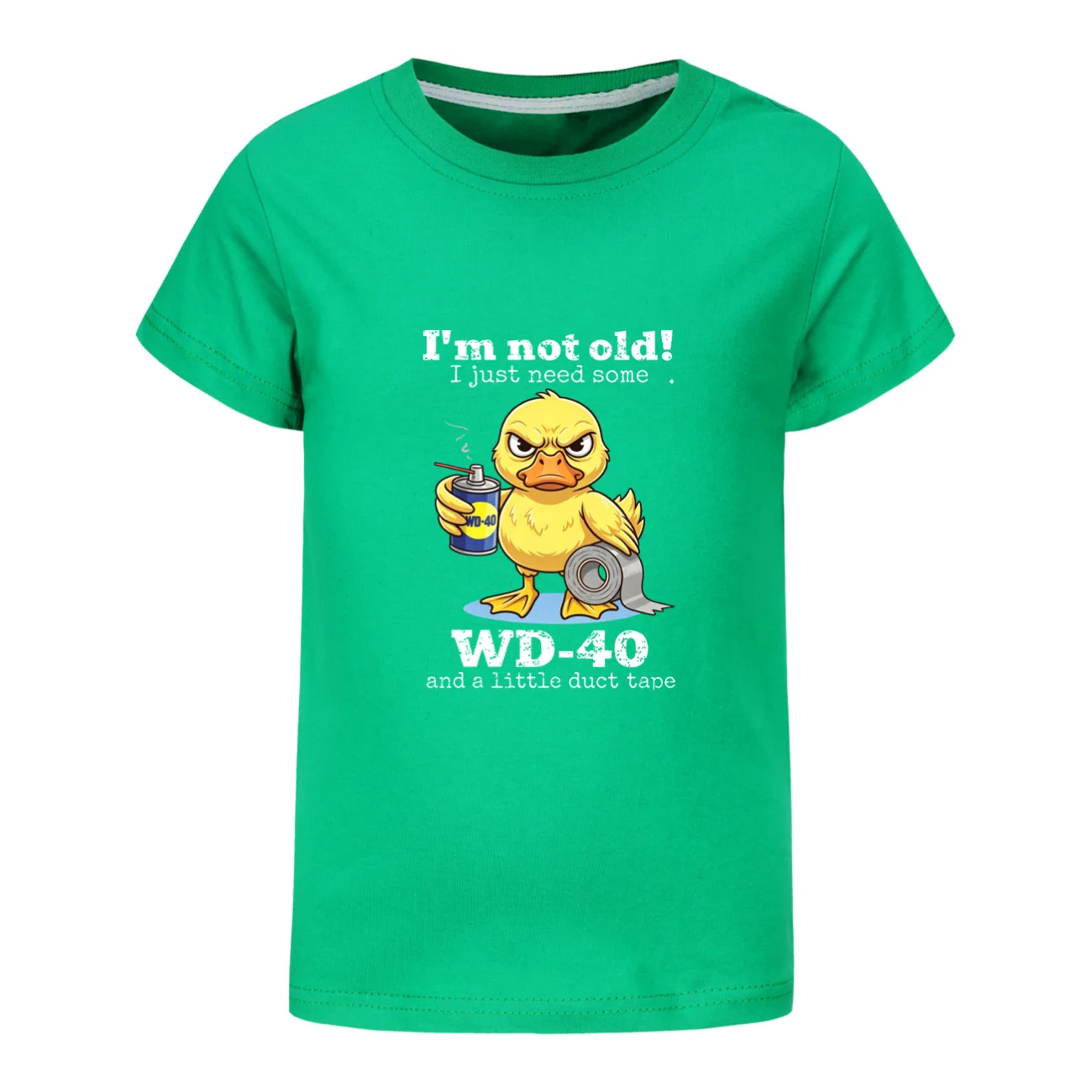 Kids Summer Short Sleeve Owl Im Not Old I Just Need Some WD-40 A Little Duct Tape Graphic Tee Casual Graphic Boys Girls T Shirts