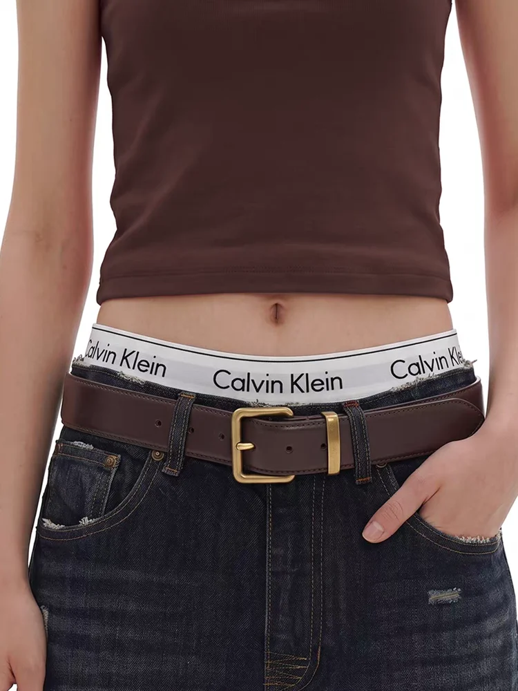 Decorative Advanced Fashion Retro Genuine Leather Women Belt Pin Buckle Casual Waist Belt For Jeans Dress Coat