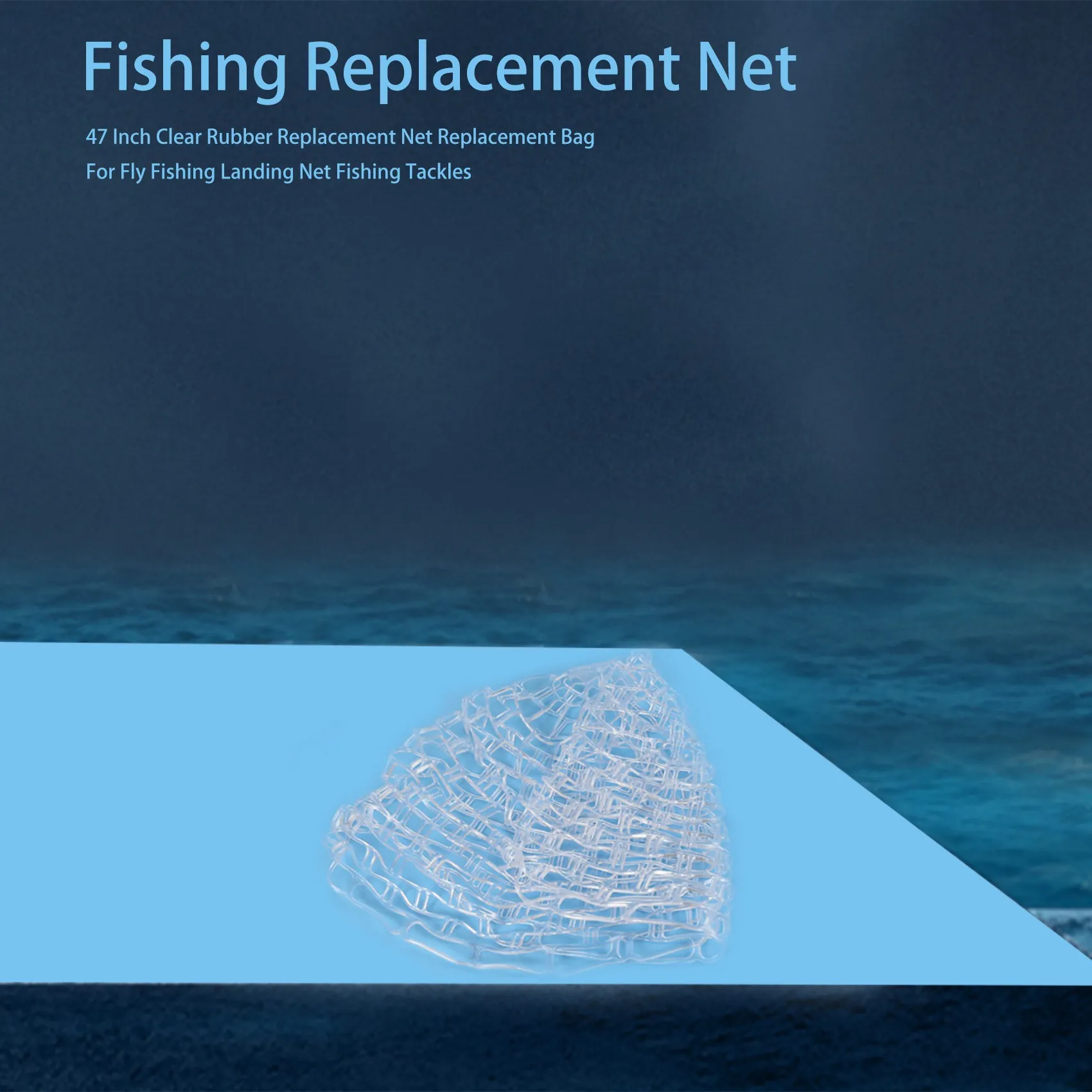 【STOCK】47 Inch Clear Rubber Replacement Net Replacement Bag For Fly Fishing Landing Net Fishing Tackles