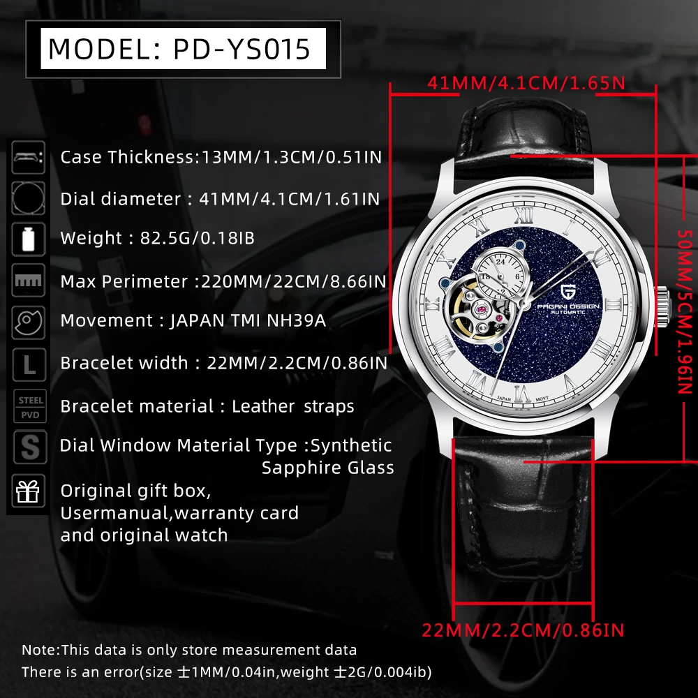 2024 New PAGANI DESIGN Japan NH39A Men Mechanical Watch Luxury Sapphire Glass Automatic Watch 41MM Stainless Steel Watch for Men