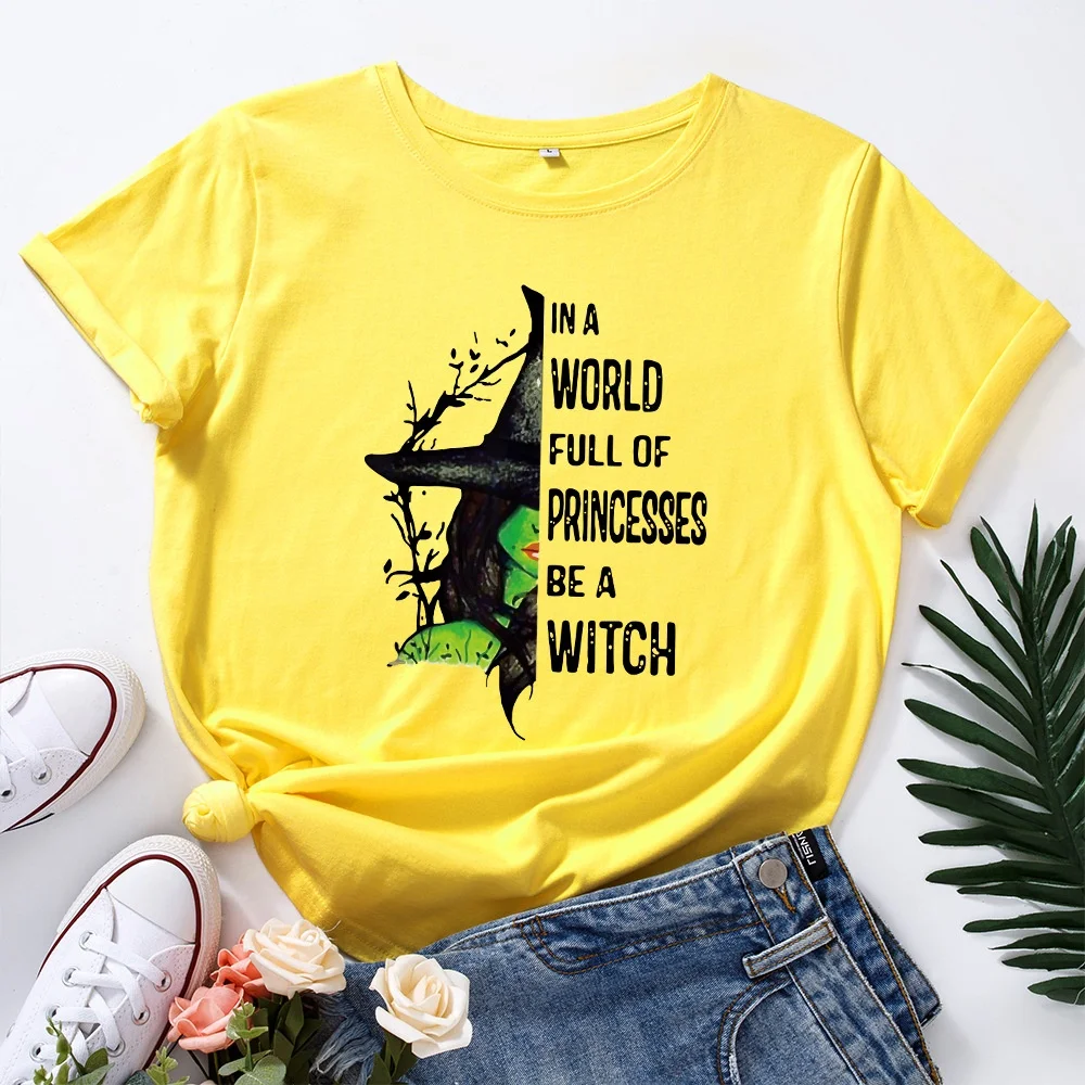 Halloween ort Sve T-Shirt Damen Baumwoll-T-Shirt Street Sle Loose Fit Teen Girls' Bedrucktes Top China Made Regular Thin
