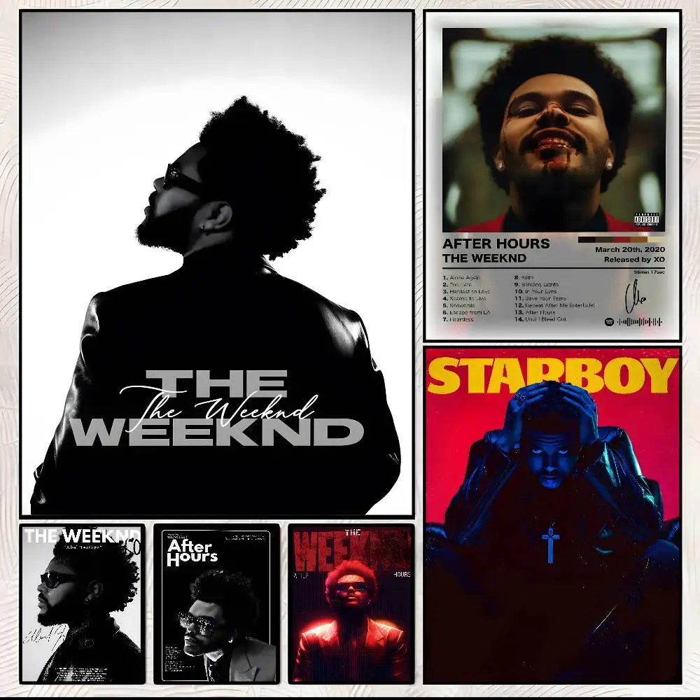 Singer T-The weeknd Poster art sticky wall waterproof home living room bar aesthetic decoration