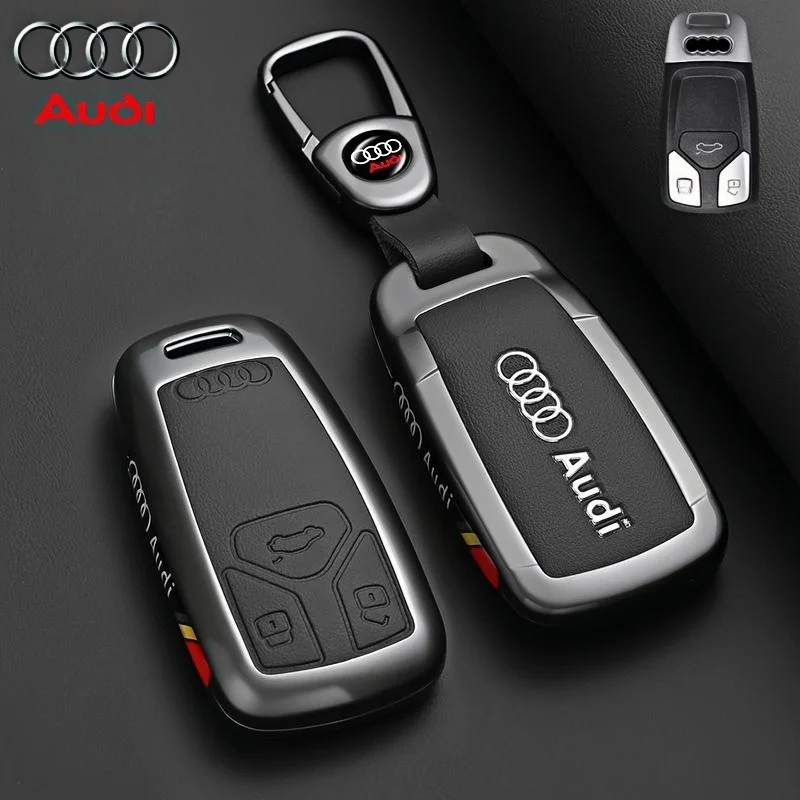 

Zinc Alloy Leather Car Remote Key Case Cover for Audi A1 A3 8P A4 A5 A6 C7 A7 S3 S7 S8 R8 Q2 Q3 Q5 Q7 Q8 Sq5 Tt Rs3 Rs6 Keychain