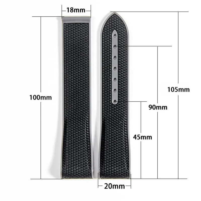 20mm Curved End Design Silicone Strap For Omega X Swatch Joint MoonSwatch Sport Rubber Folding Buckle Watch Band Seamaster 300