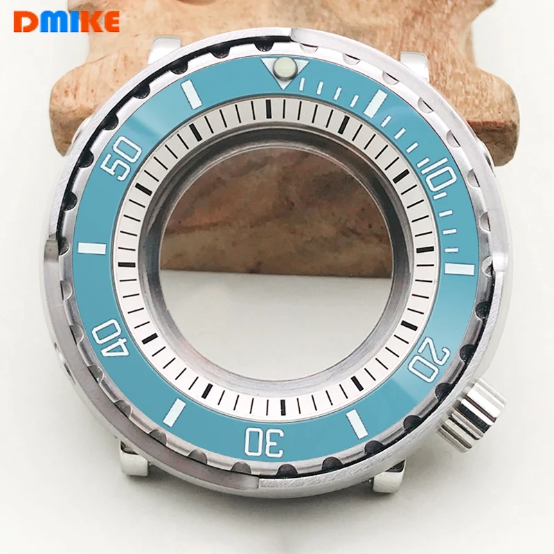 

Mod Tuna Canned Watch Case Blue Bezel Ring Case Fit For NH34 NH35 NH36 7S26 Movement Transparent Back Cover Case Spare Parts