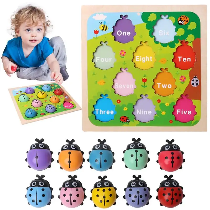 

Number Matching Toys 1-10 Number Ladybug Counting Toys Montessori Logical Thinking Training Math Toys educational Board Game