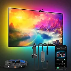 Retroilluminazione a LED per PC/TV Striscia LED RGBIC con sensore di raccolta dei colori Controllo app Sincronizzazione musicale Luce RGB intelligente per l'atmosfera di gioco