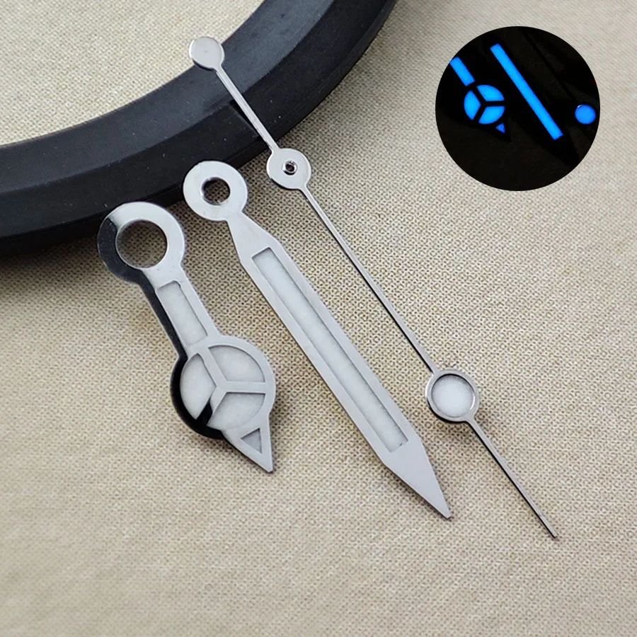 NH34 GMT Lancette C3 Lancette luminose blu Mercedes Benz A quattro lancette Modifica accessori per orologi per movimento NH34 NH35 NH36 NH70 4R 7S