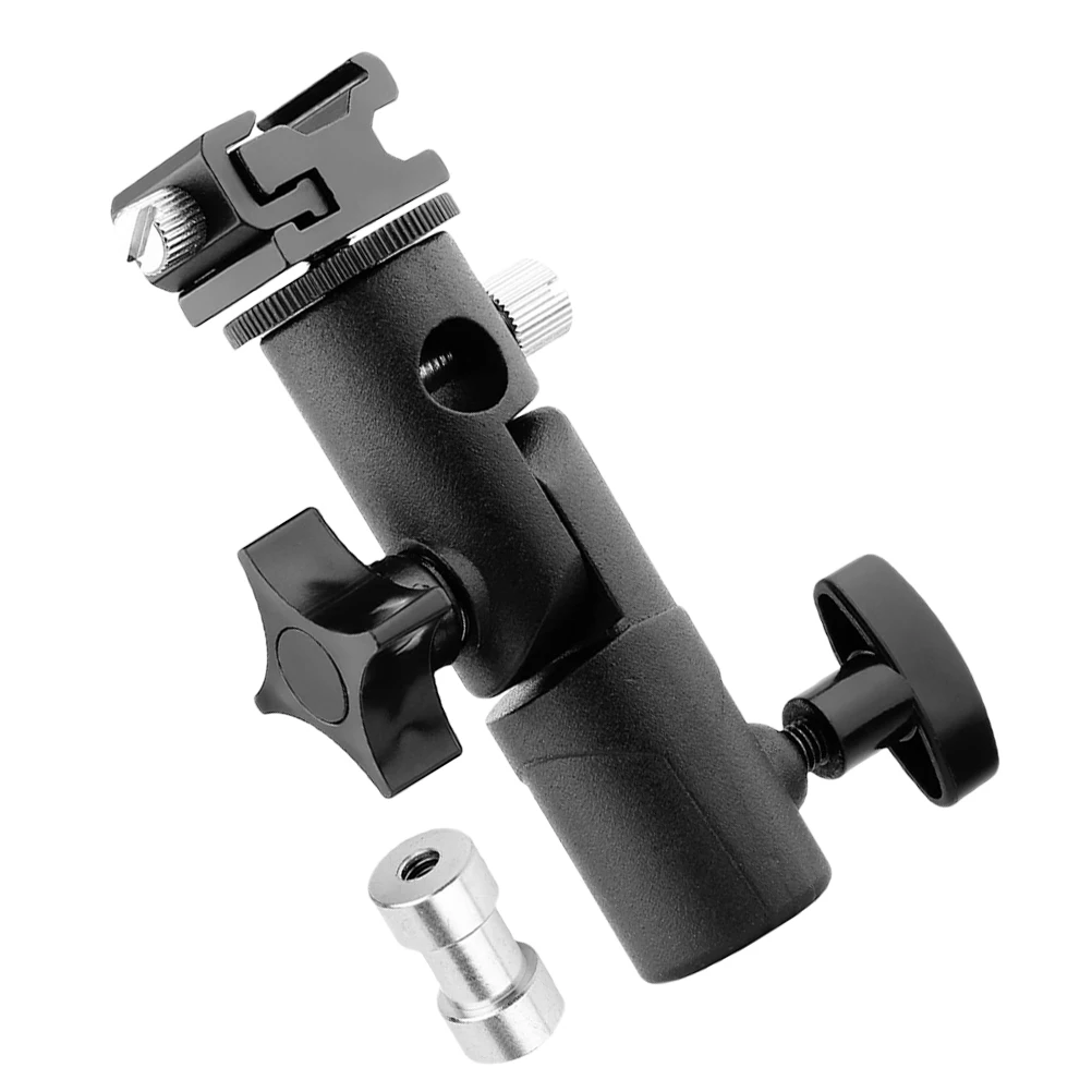 

Flash Light Stand Adapter 1 4 3 8 Thread Adjustable Universal Bracket Black Sturdy Flashlamp Holder Umbrella for Studio
