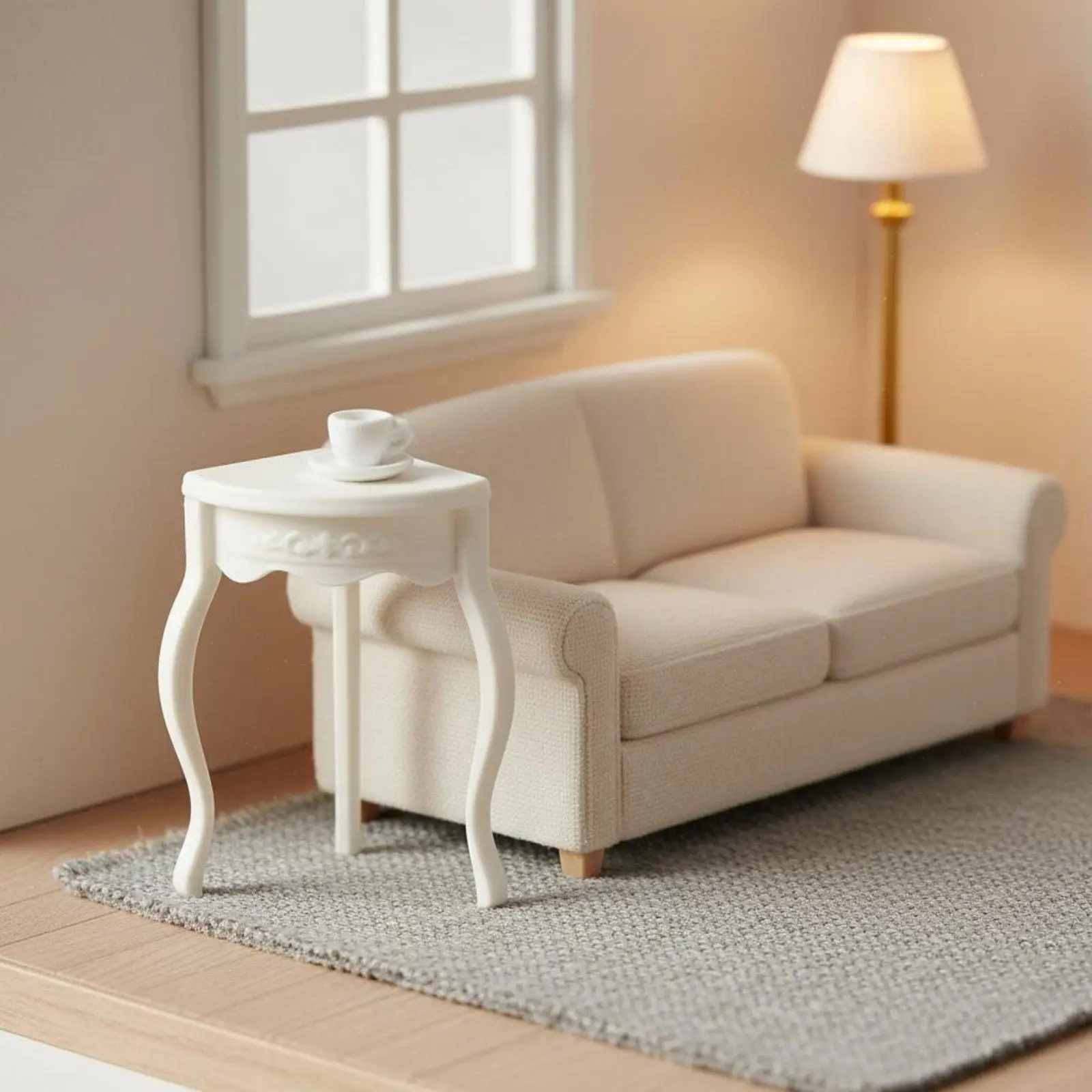 6x1:12 Miniature Corner Table, Realistic Design, Simulation Corner Table Toy, Fine Details for Collectors, Hobbyists, Dioramas