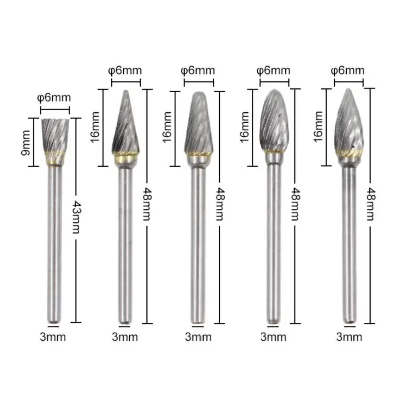 高速木工ドリルビット、回転ファイル、ミニラウンドhssバリセット、木彫りラスプ、シャンクバーツール、6個、10個