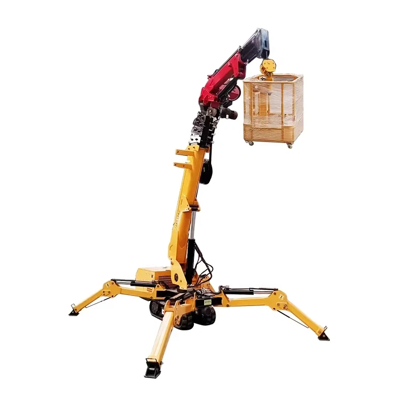 New Crawler Spider Crane Compact Hydraulic Remote-Controlled Spider Crane Hybrid-Powered Crane 360° Rotating Boom(Customized)