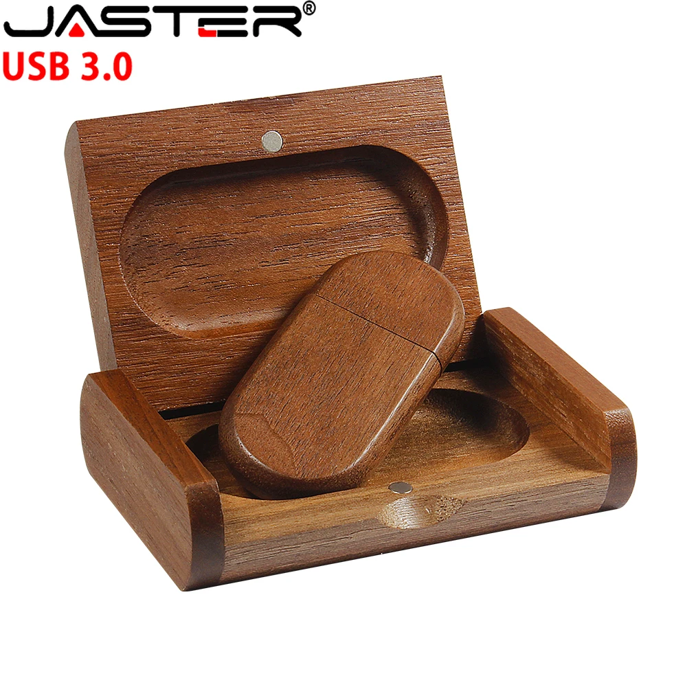 

JASTER High Speed USB 3.0 Flash Drive 128GB Creative Gift Pen Drive 64GB Wood Box Memory Stick Pendrive 32GB Wood U Disk 16GB 8G