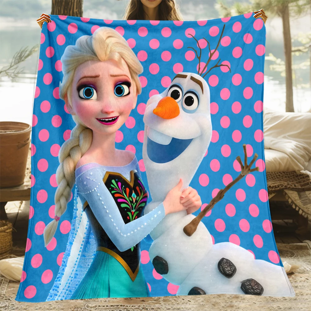 Frozen Elsa Princess Anna Printed Flannel Thin Blanket.Four Season Blanket.for Sofa,beds,living Rooms,travel Picnic Blanket Gift