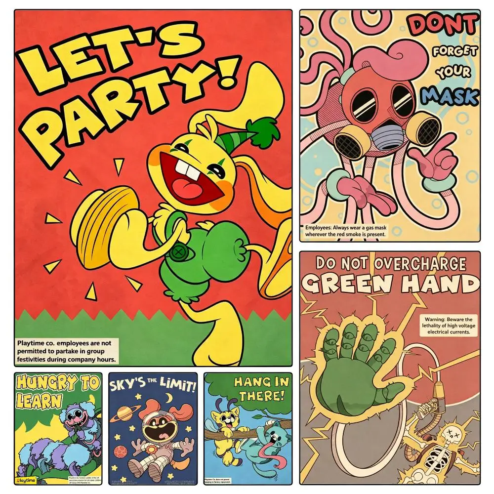 game Poppy Playtime Poster Poster Waterproof HD Unframed Self‑Stick Decor Wall Art for Home Room Decoration Gift