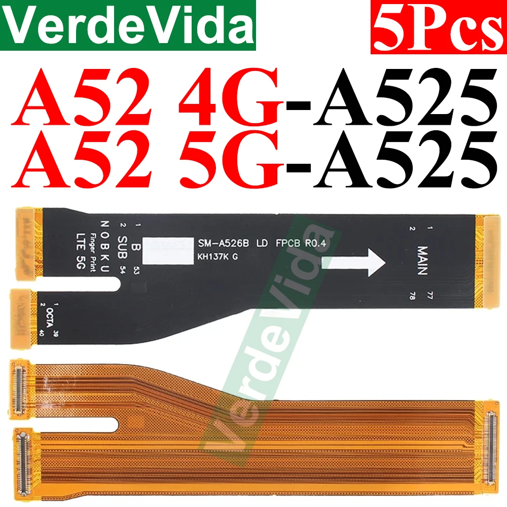 5pcs Main Motherboard Connector Board Ribbon Flex Cable For Samsung A33 A53 A15 A25 A35 A55 A24 A34 A54 A22 A32 A52 A72 Cable