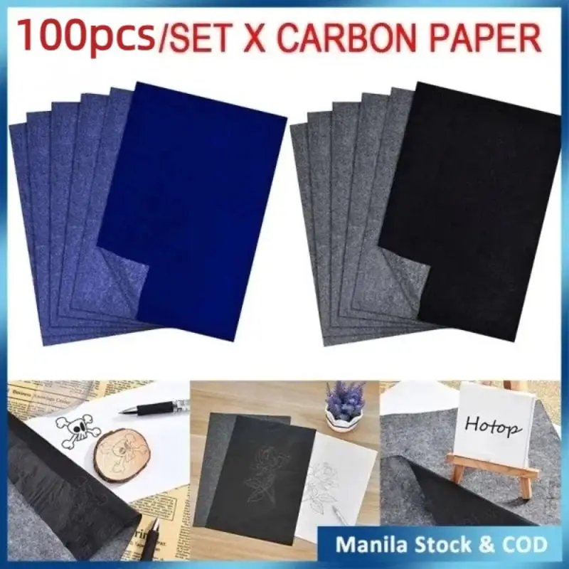 100 Sheets A4 Carbon Transfer Paper Long Lasting Fade Proof Copy Paper for Club Record Keeping Office Form Duplication Handwrit