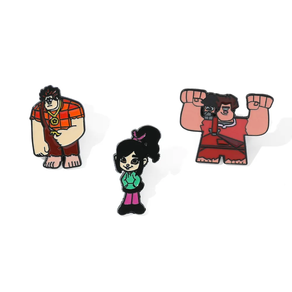 

1 Set Anime Cartoon Wreck-It Ralph Brooch Creativity Funny Enamel Pin Backpack Clothing Jewelry Metal Badge Accessories Gift