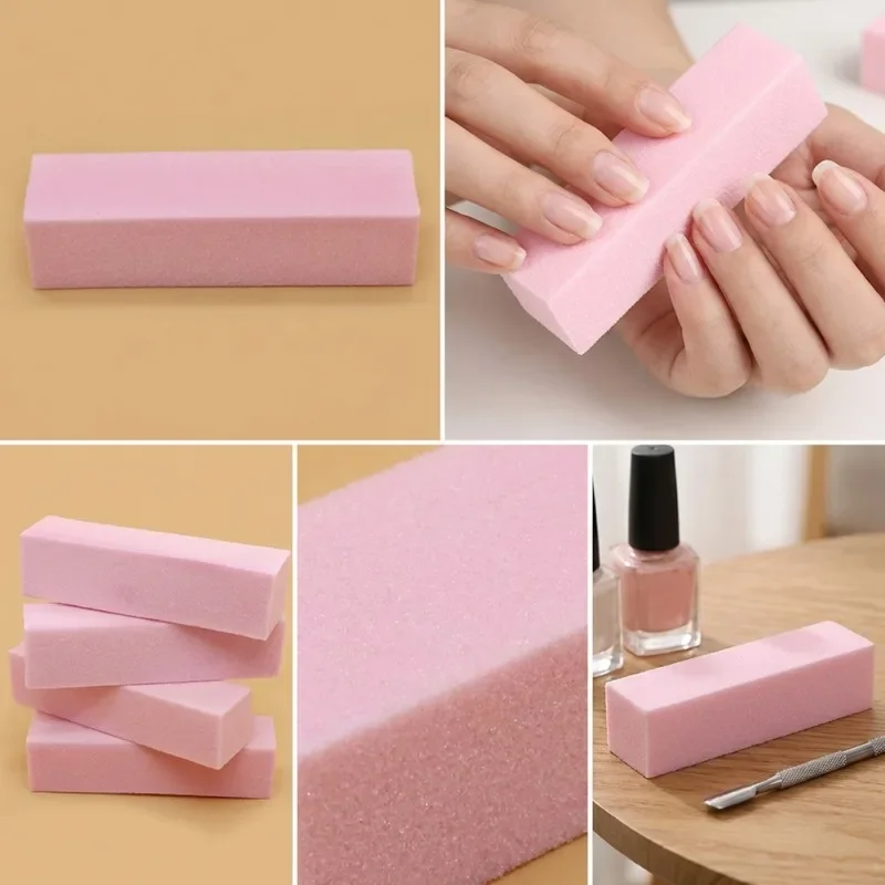10pcs Sponge Nail Buffer Sanding File Block Pink Nail Files Manicure Pedicure Care Tools Grindig Polishing Professional File