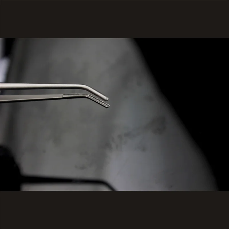 JZ golden bell shaped non-invasive tweezers with concave convex teeth straight head vascular tweezers and hollow handle cardiova