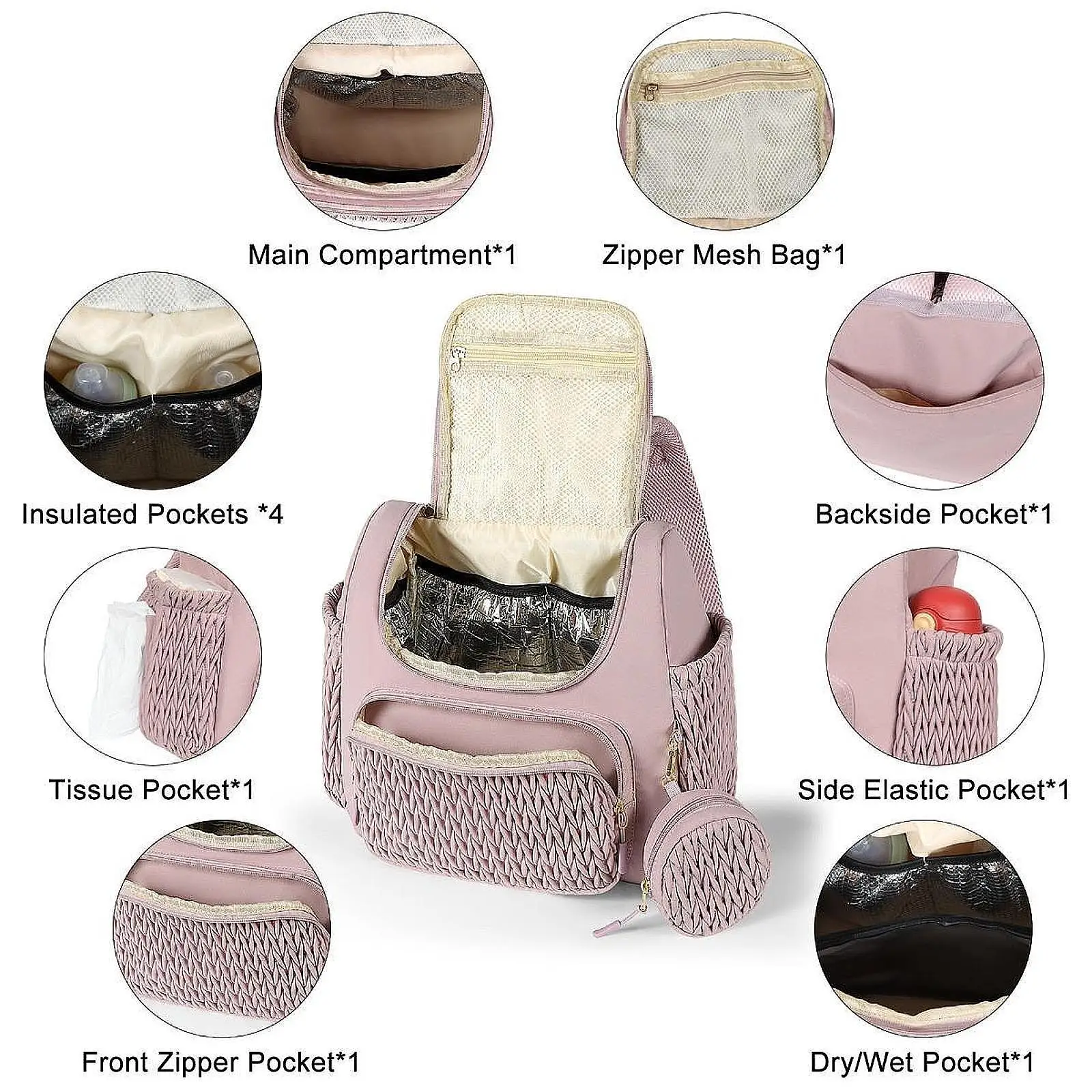 

Diaper Bag Sturdy Backpack Portable Versatile Wear Resistant Organizer Waterproof Nappy Bag for Dad Mom Travel Baby Outdoor