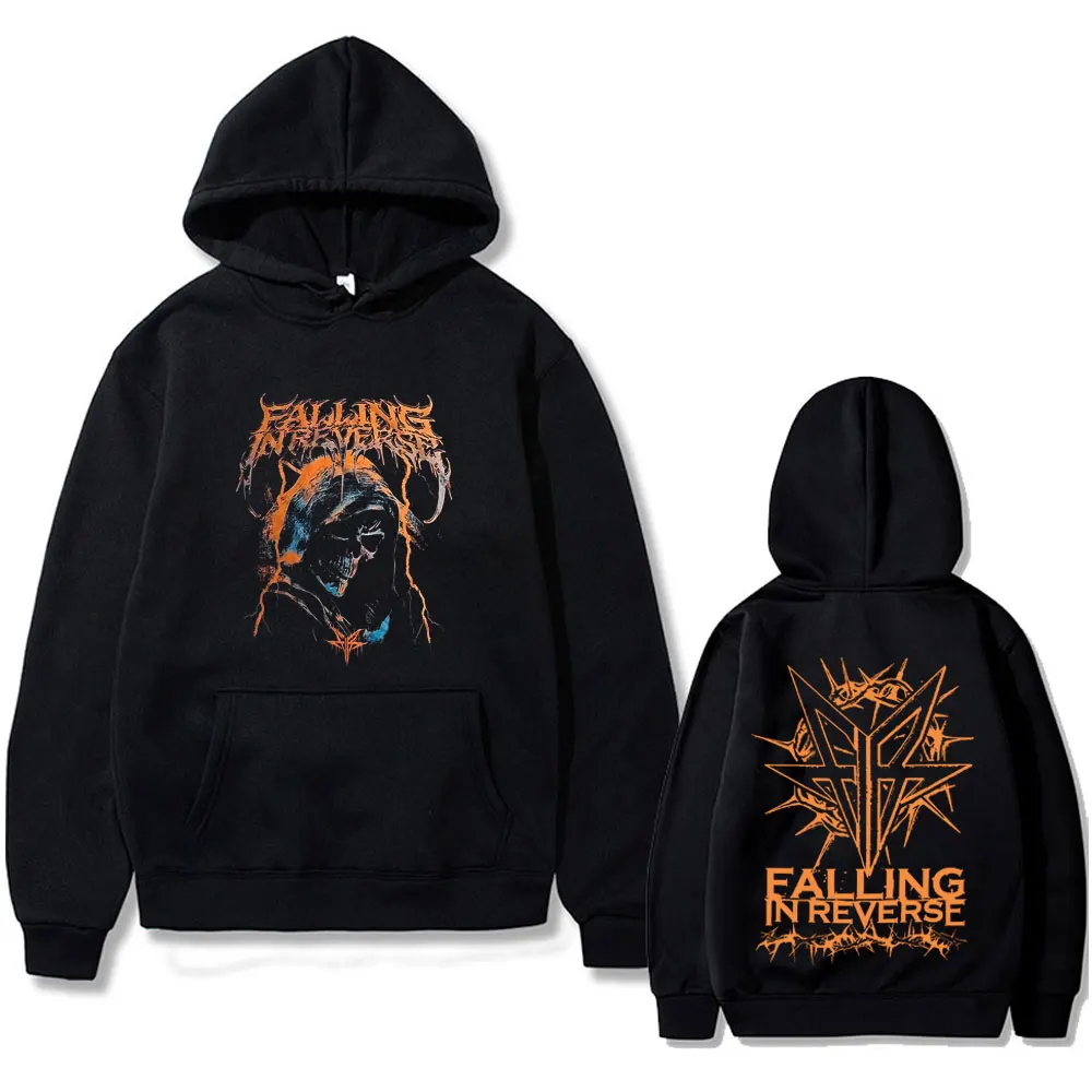 

Rock Band Falling in Reverse Skeleton Graphic Hoodie Men Women Gothic Casual Oversized Hooded Sweatshirt Male Vintage Hoodies