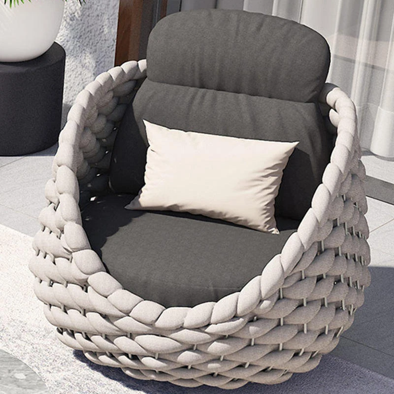 

Rattan Patio Chair Set - Outdoor Wicker Lounge Chair with Cushions, Round Coffee Table, Weather-Resistant for Garden Deck