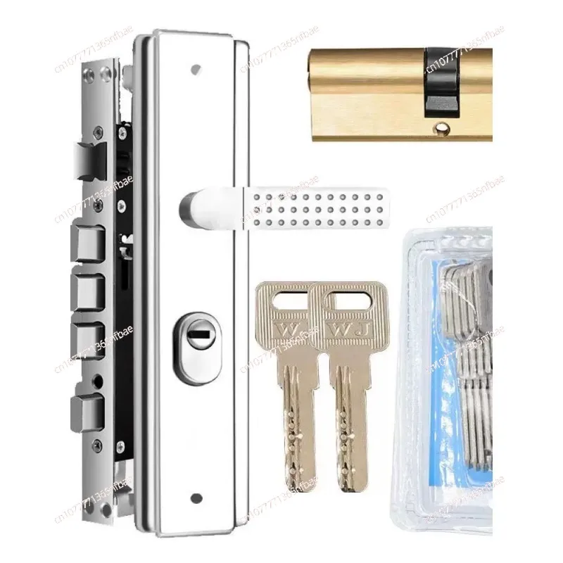 Widen Lock Handle Multi Function Stainless Steel Anti-theft Entrance Gate Lock Plate Anti-explosion Security Mirrow Shinny