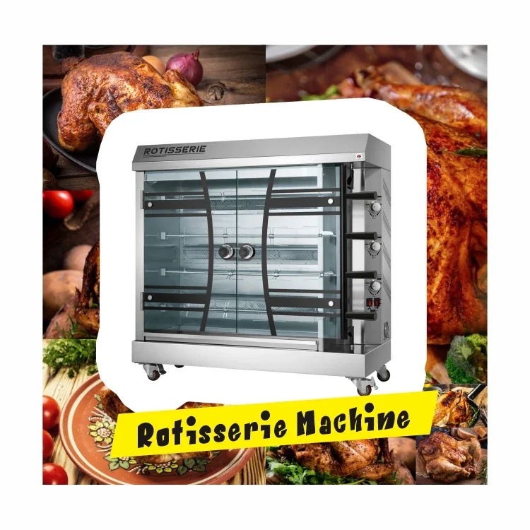 2024 New Supertise Commercial Stainless Steel Oven Gas Rotary Chicken Roaster Suitable Restaurants Chicken Rotisserie