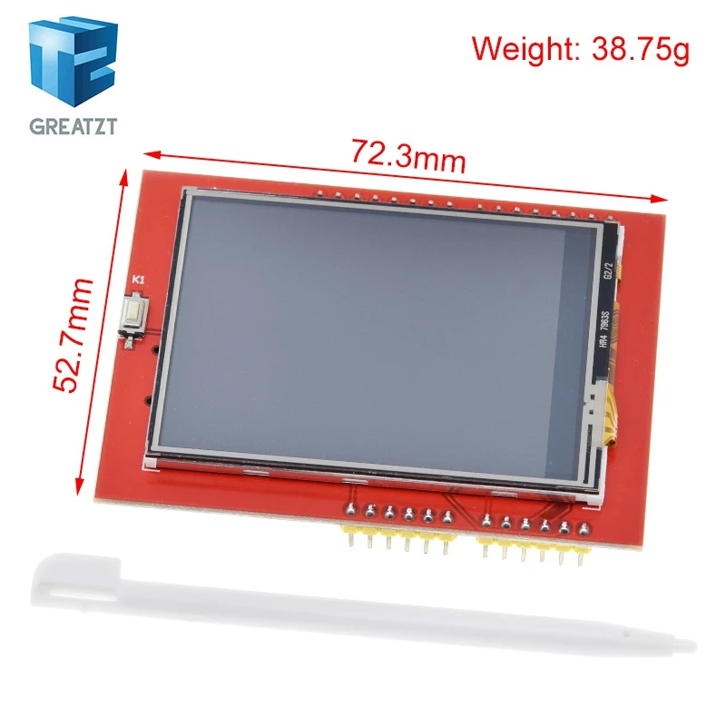 GREATZT LCD module TFT 2.4 inch TFT LCD screen for Arduino UNO R3 Board and support mega 2560 with Touch pen ,UNO R3