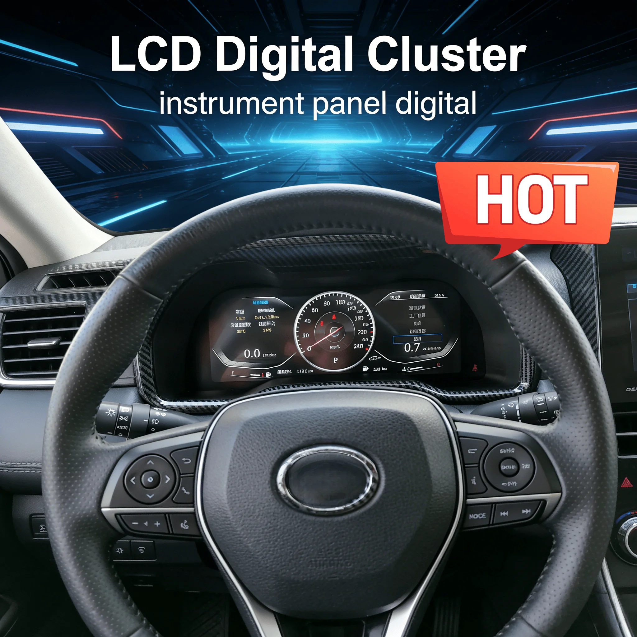 

12.3" LCD Car Digital Dashboard Cluster For Toyota 4Runner 2018-2021 Virtual Instrument Panel Speedometer Cockpit Meter Upgrade