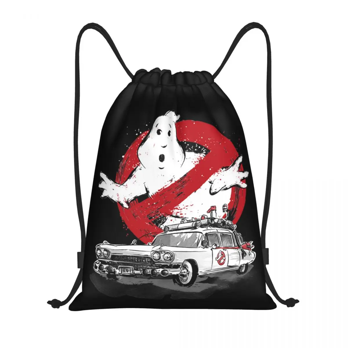 

Ghostbustersed Monster Movie Drawstring Bags Basketball Backpack Gym Sackpack Water Resistant Ghost String Bags for Running