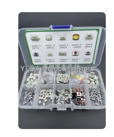10 types of car remote control buttons, Every 25 PCS switch button patch touch switch button packs, 4 * 4 3 * 6  total of 250