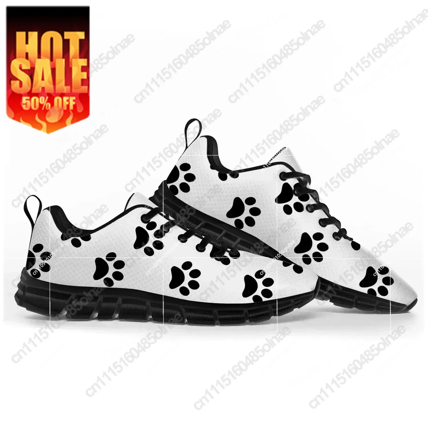 Dog Paw Print Pet Dog Sports Shoes Mens Womens  Sneakers Casual Custom Couple Shoes Black
