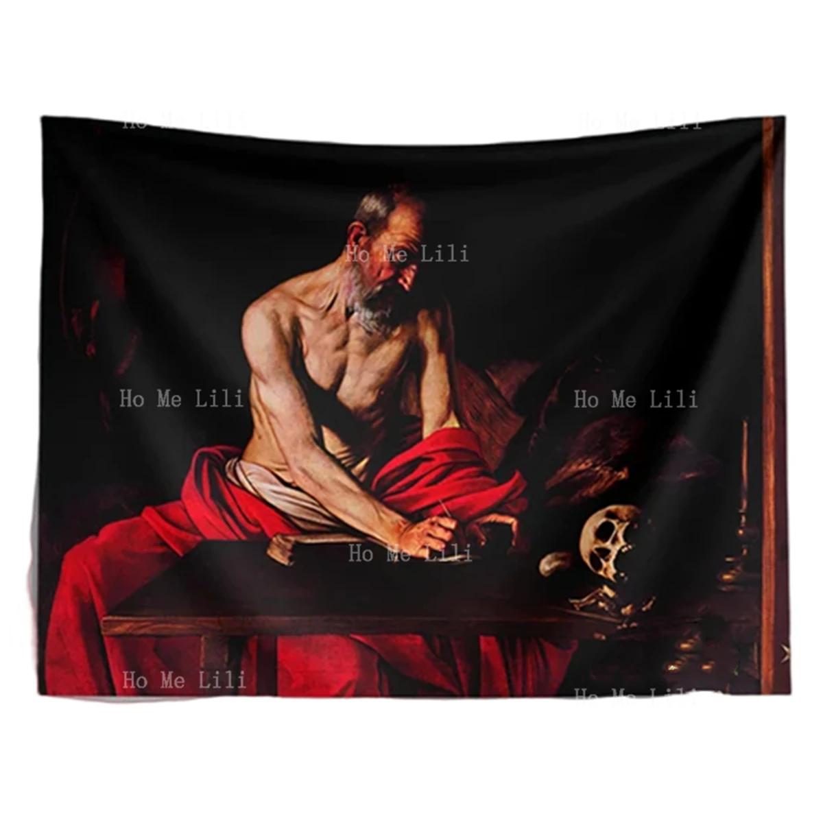 Caravaggio Saint Jerome Writing Art Tapestry Wall Hanging Home Decoration
